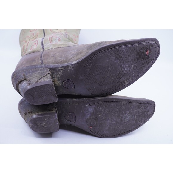 Ariat Boots Size 8B Style 15571 Western Cowboy Boots Green Leather Work Riding - Picture 7 of 10